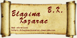 Blagina Kozarac vizit kartica